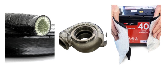 Automotive heat insulation material options including heat shield sleeve blanket and barrier sheet – BSTFLEX