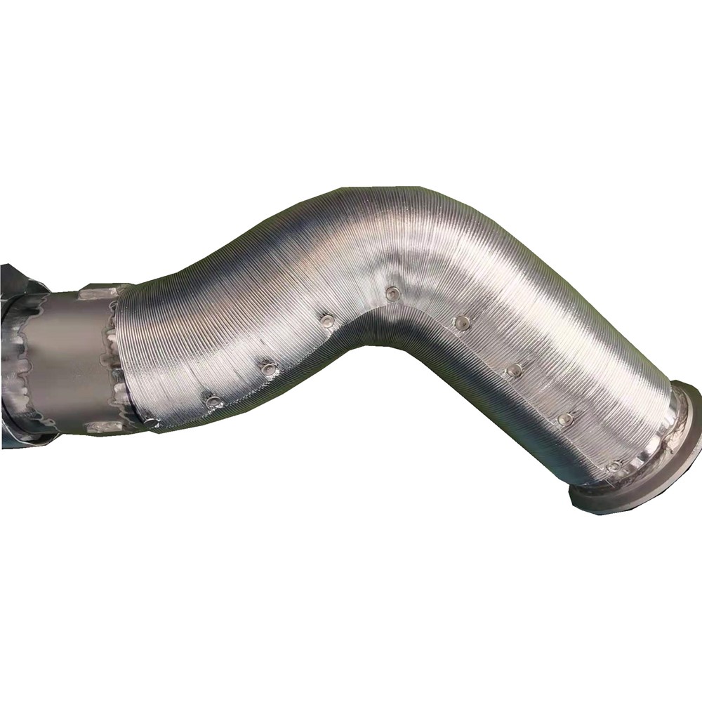 perlindungan pipa knalpot mesin & generator aluminium foil tabung bergelombang dengan lengan basal
